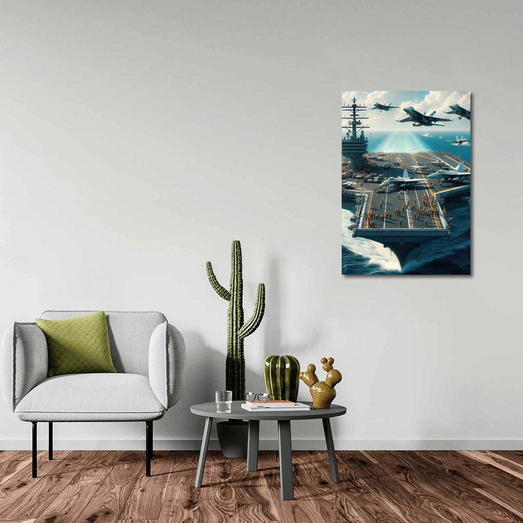 Ocean Power: Warplanes and Aircraft Carrier in Dynamics