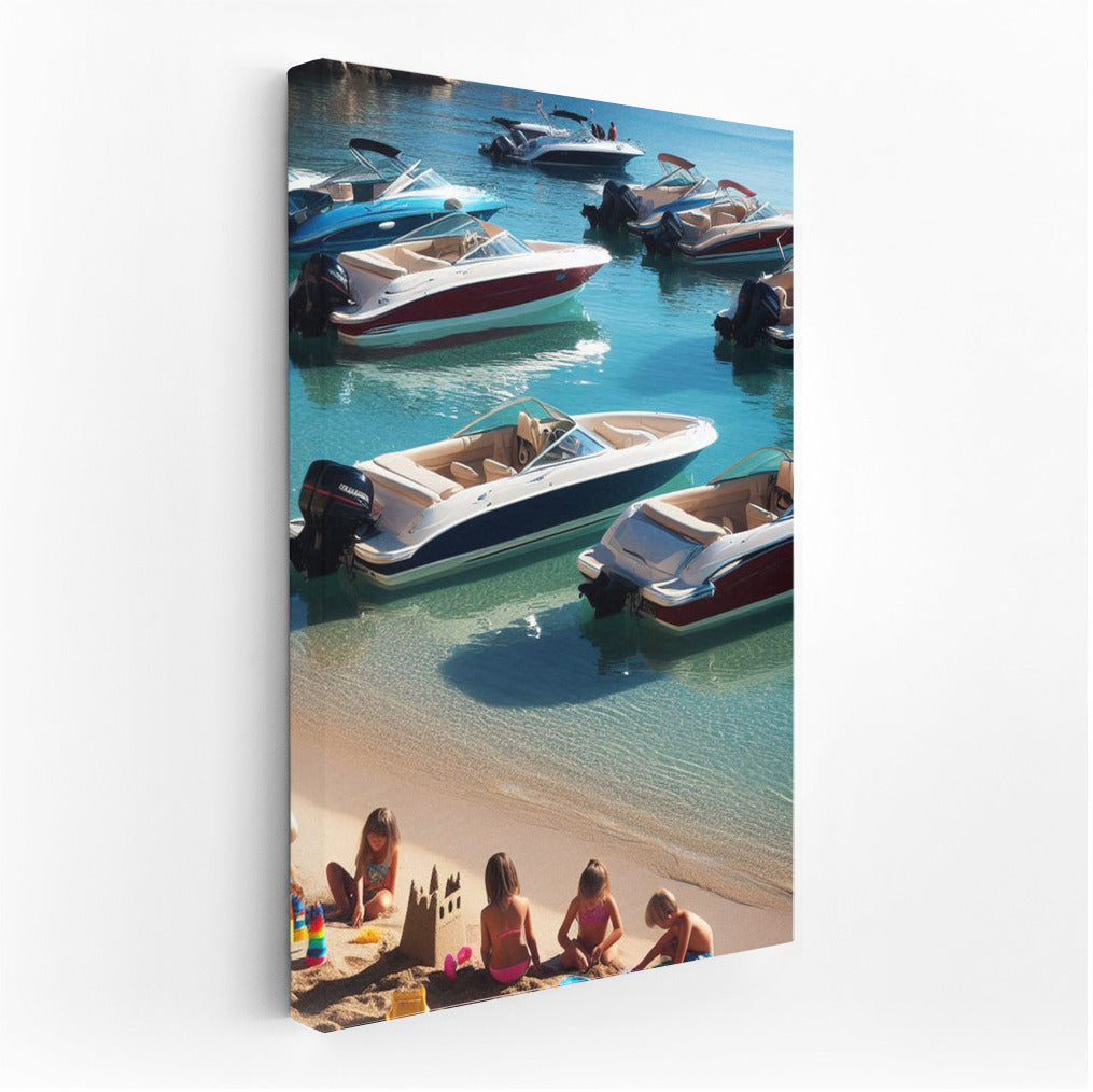 Motorboats Beach 3: Motorboats on a Calm Beach for Dreamers