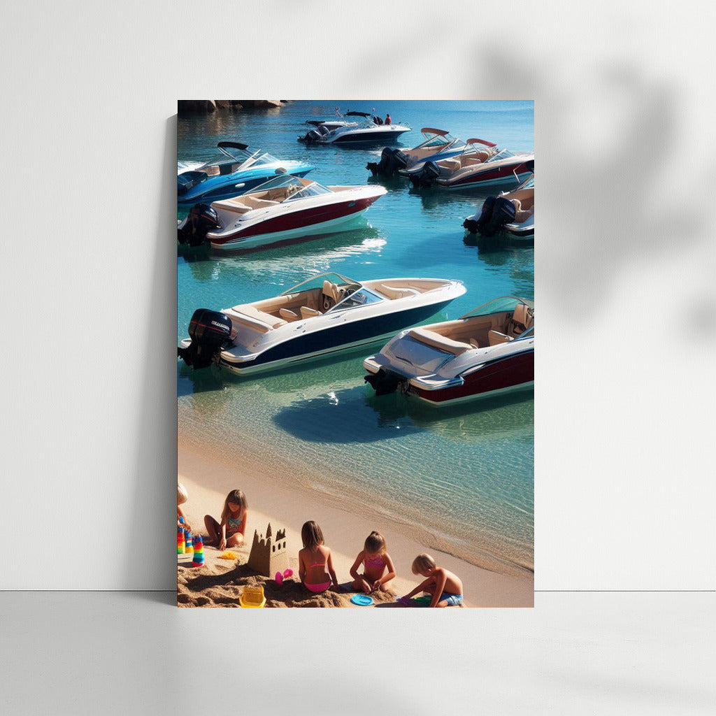 Motorboats Beach 3: Motorboats on a Calm Beach for Dreamers