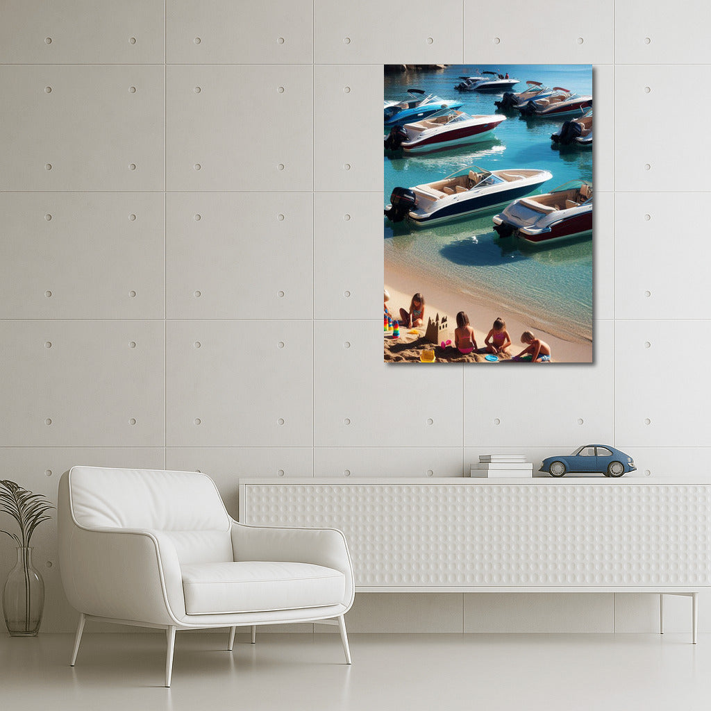 Motorboats Beach 3: Motorboats on a Calm Beach for Dreamers