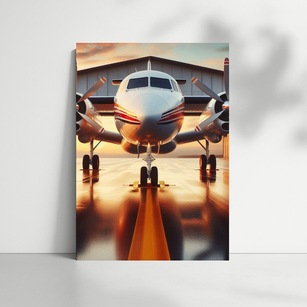 Twin Engine Airplane on the Runway: The Power and Grace of Aviation