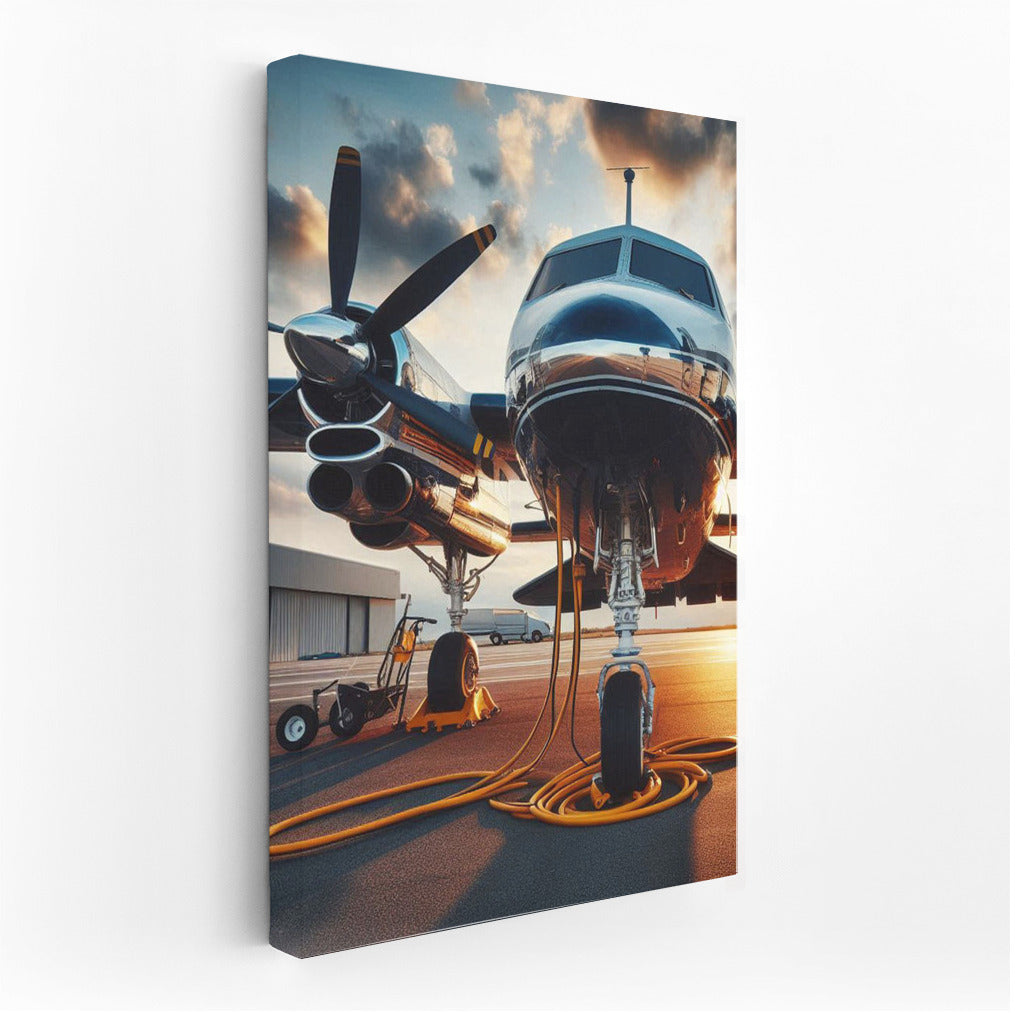 Freedom Takeoff: Multi-Engine Piston Airplane on the Runway