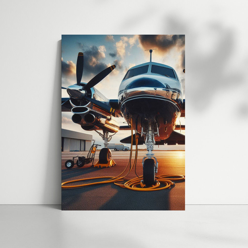 Freedom Takeoff: Multi-Engine Piston Airplane on the Runway