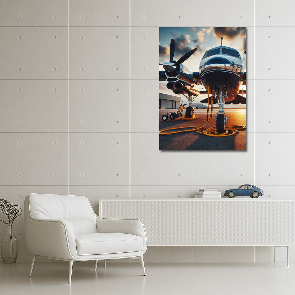 Freedom Takeoff: Multi-Engine Piston Airplane on the Runway