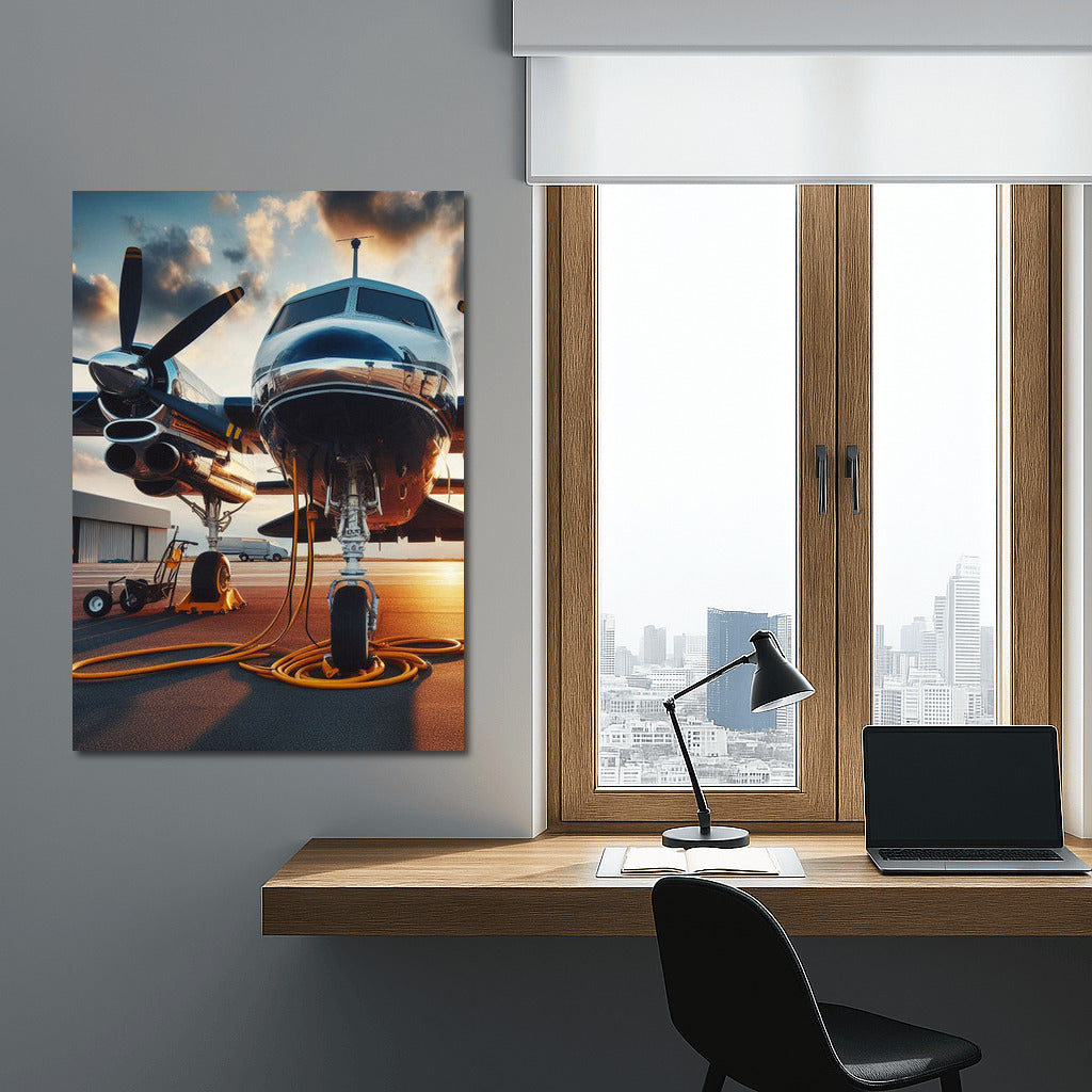 Freedom Takeoff: Multi-Engine Piston Airplane on the Runway