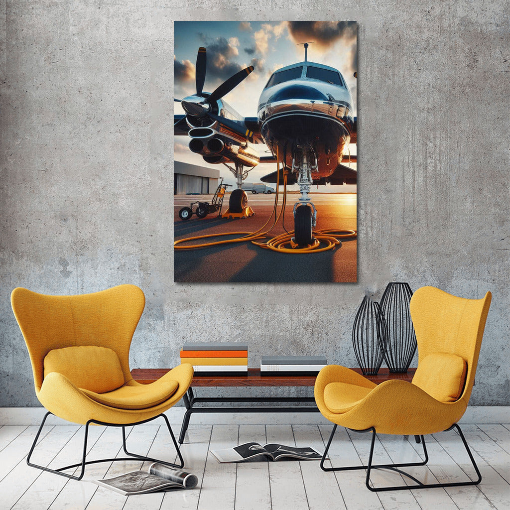 Freedom Takeoff: Multi-Engine Piston Airplane on the Runway