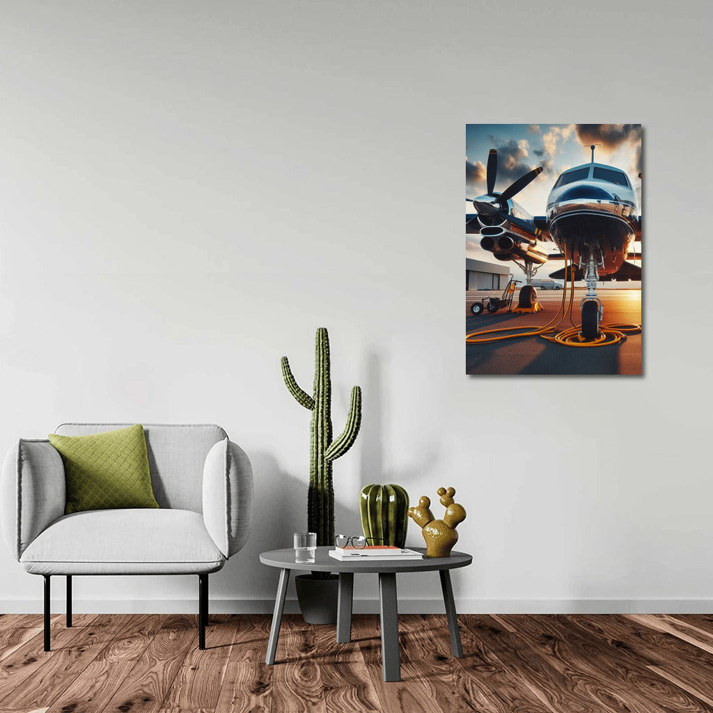 Freedom Takeoff: Multi-Engine Piston Airplane on the Runway