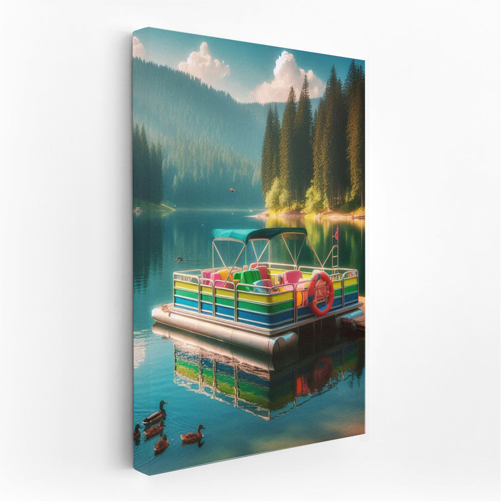 Vibrant Pontoon Boat on the Lake: Journey to Tranquility