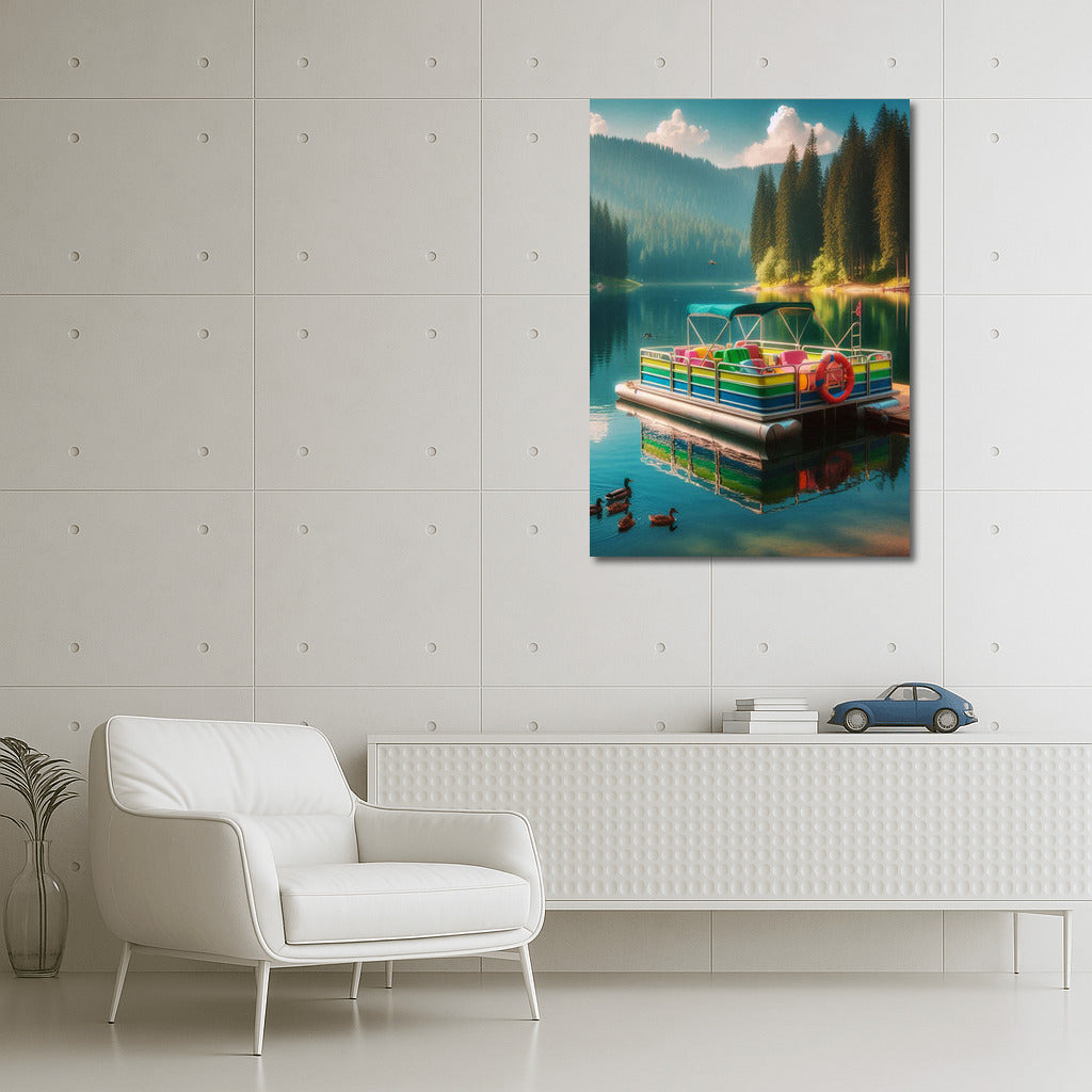 Vibrant Pontoon Boat on the Lake: Journey to Tranquility
