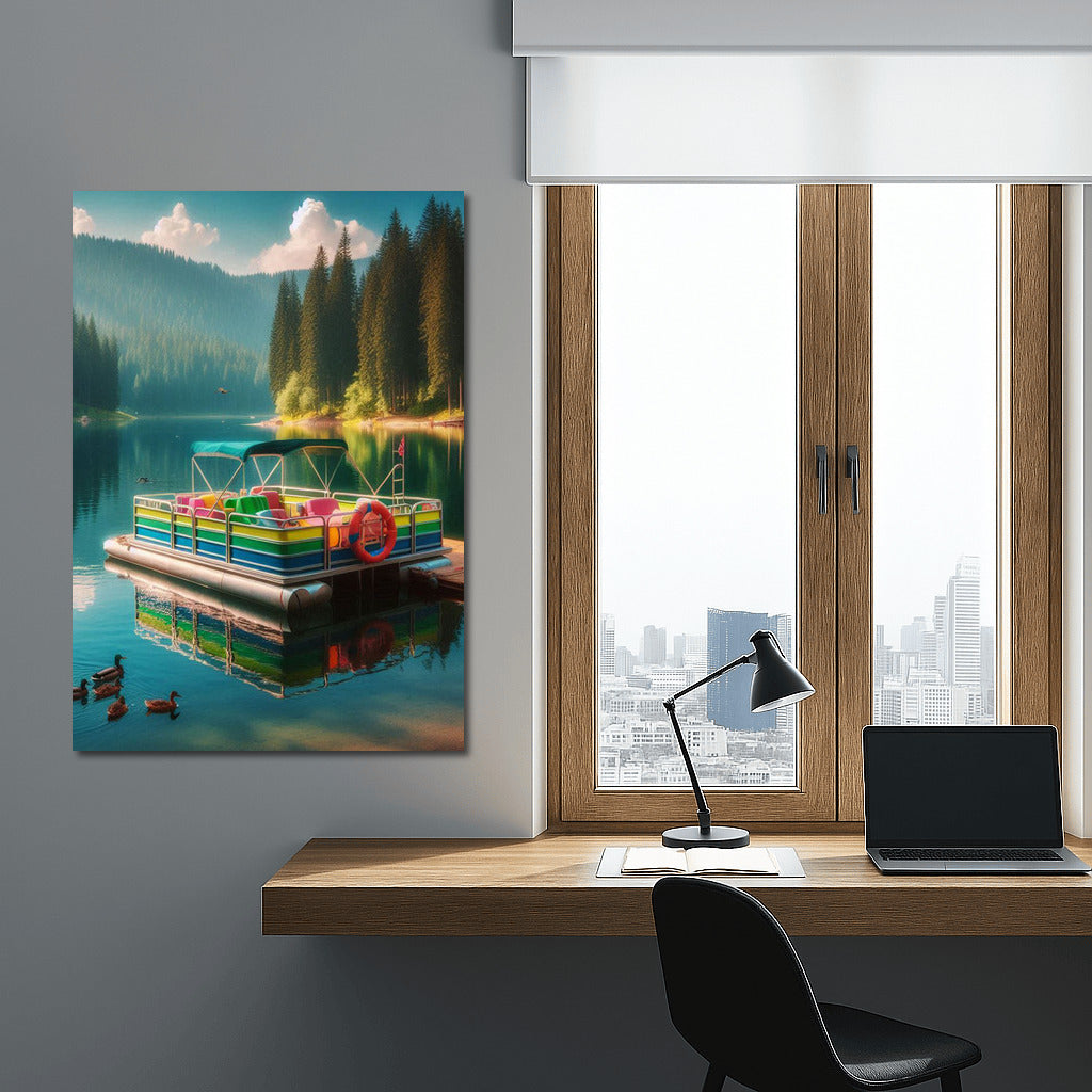 Vibrant Pontoon Boat on the Lake: Journey to Tranquility