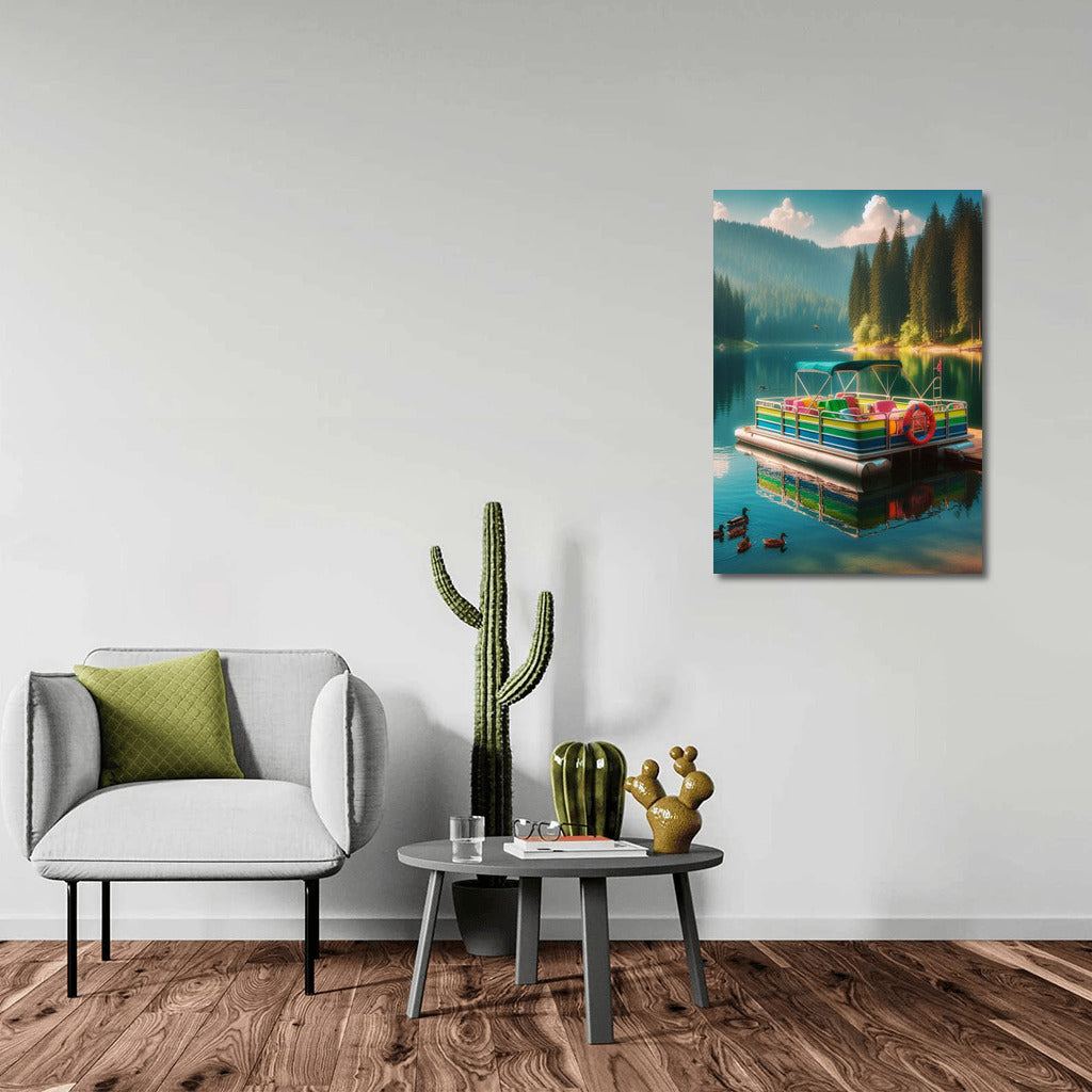 Vibrant Pontoon Boat on the Lake: Journey to Tranquility