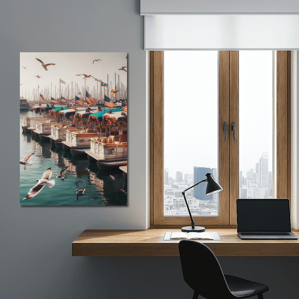 Pontoons Harbor: Summer Colors and Sailing Dreams