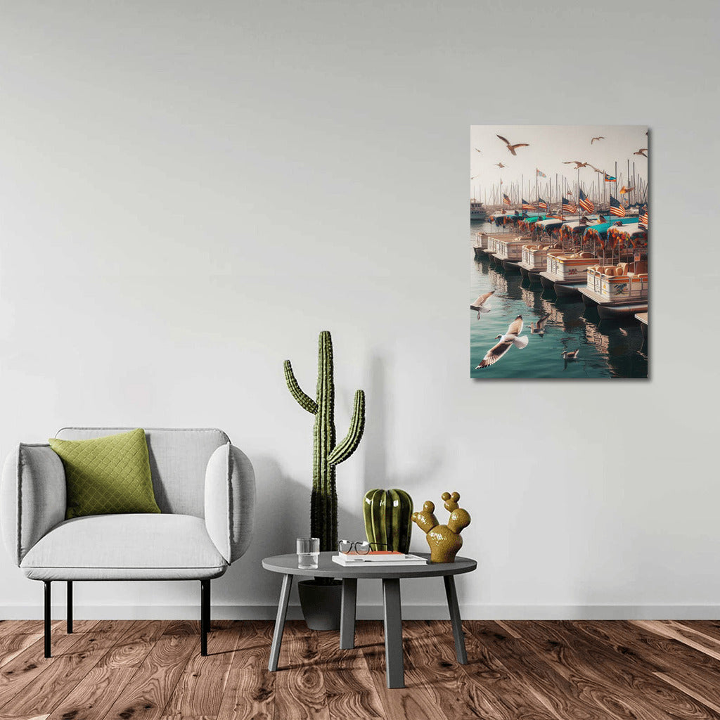 Pontoons Harbor: Summer Colors and Sailing Dreams