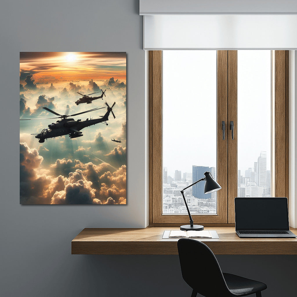 Reconnaissance Helicopters in the Clouds: The Magic of the Sky on Your Wall