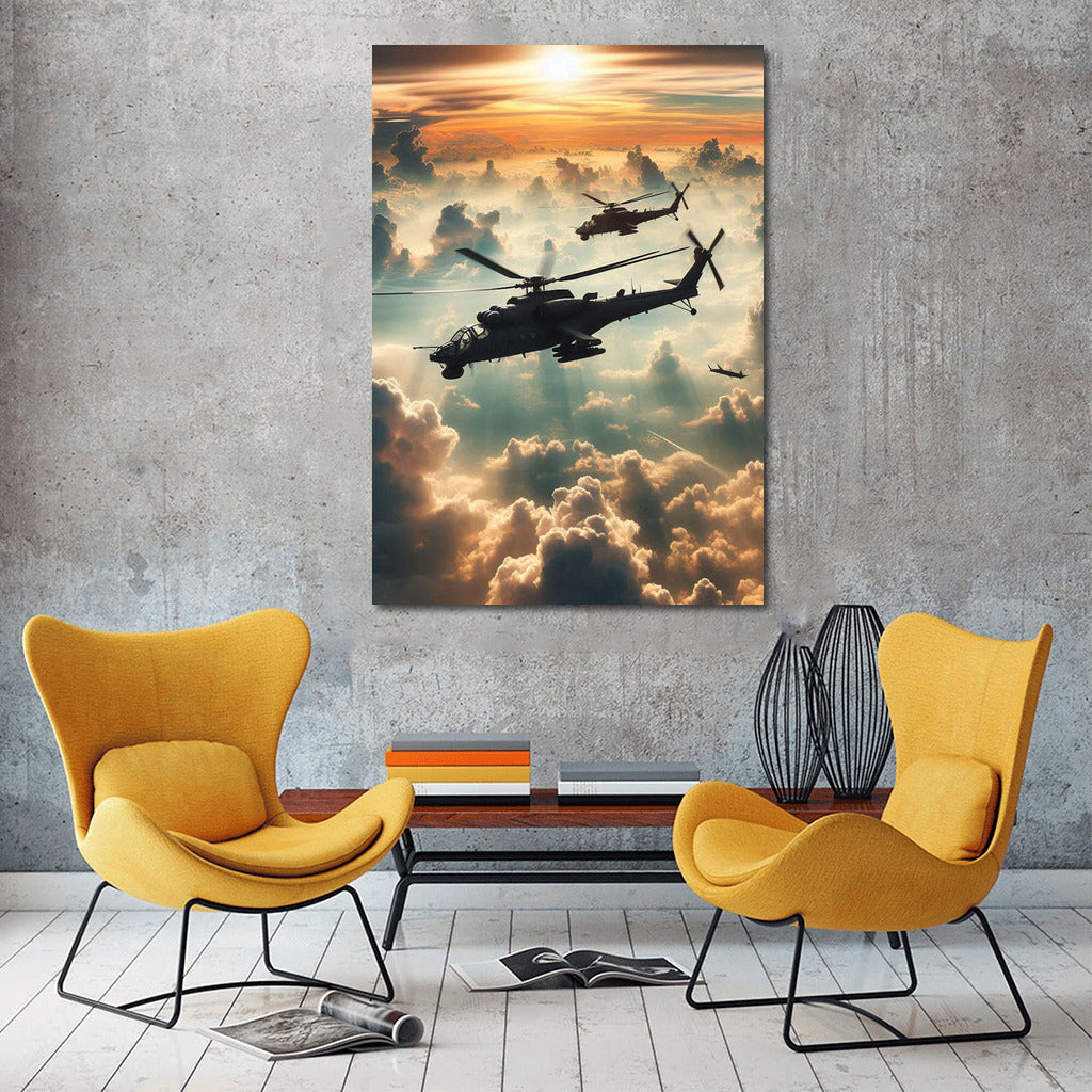 Reconnaissance Helicopters in the Clouds: The Magic of the Sky on Your Wall
