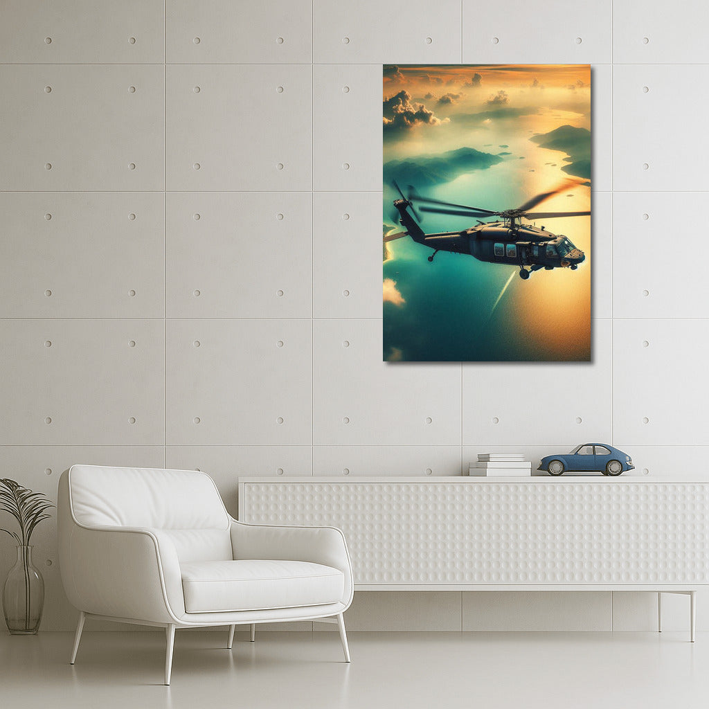 Sea Odyssey: Reconnaissance Helicopters Over the Ocean