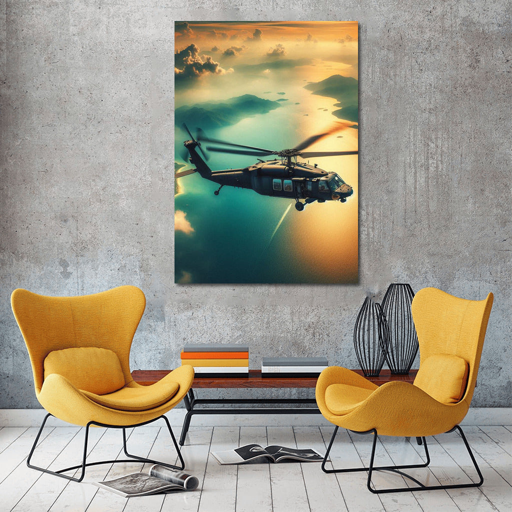 Sea Odyssey: Reconnaissance Helicopters Over the Ocean