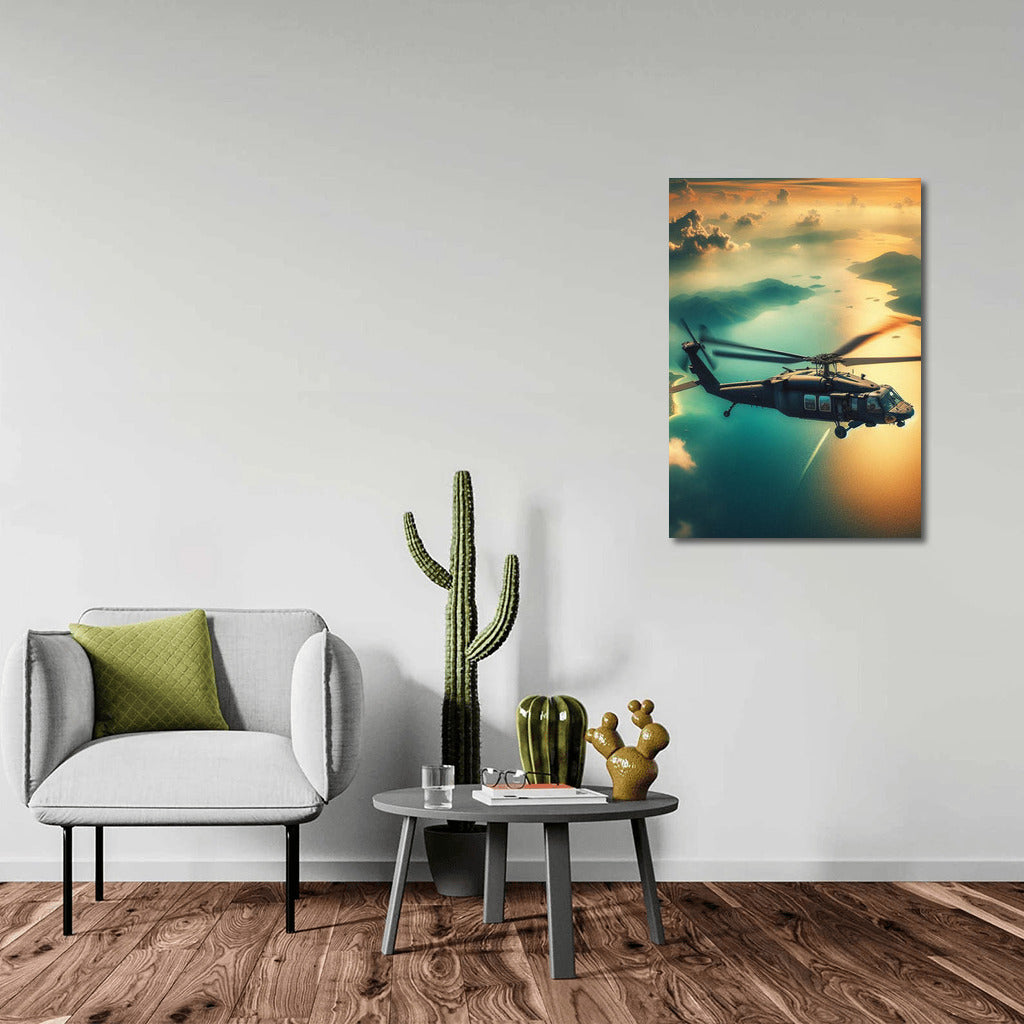 Sea Odyssey: Reconnaissance Helicopters Over the Ocean