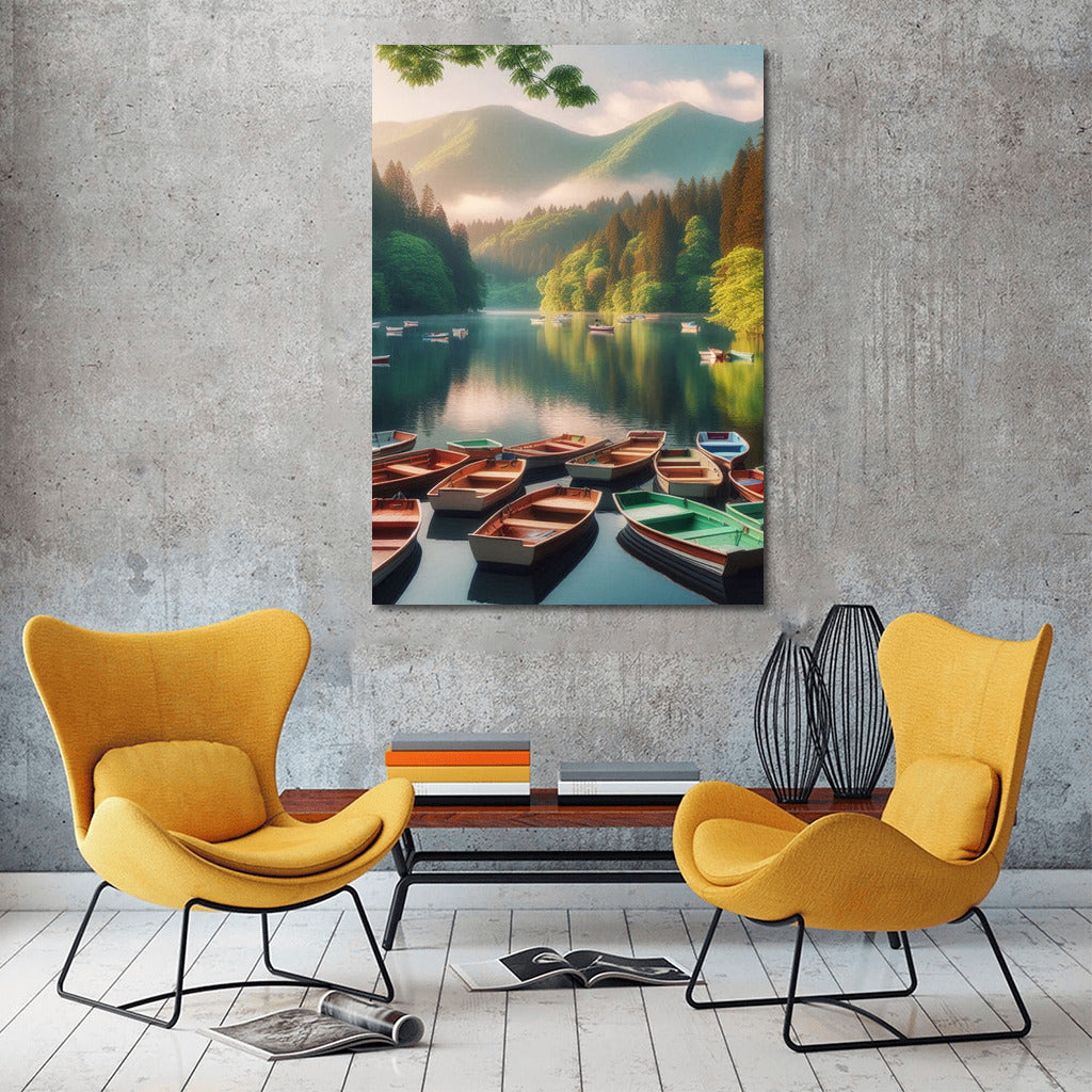 Quiet Harbor: Boats on the Lake for Comfort and Relaxation