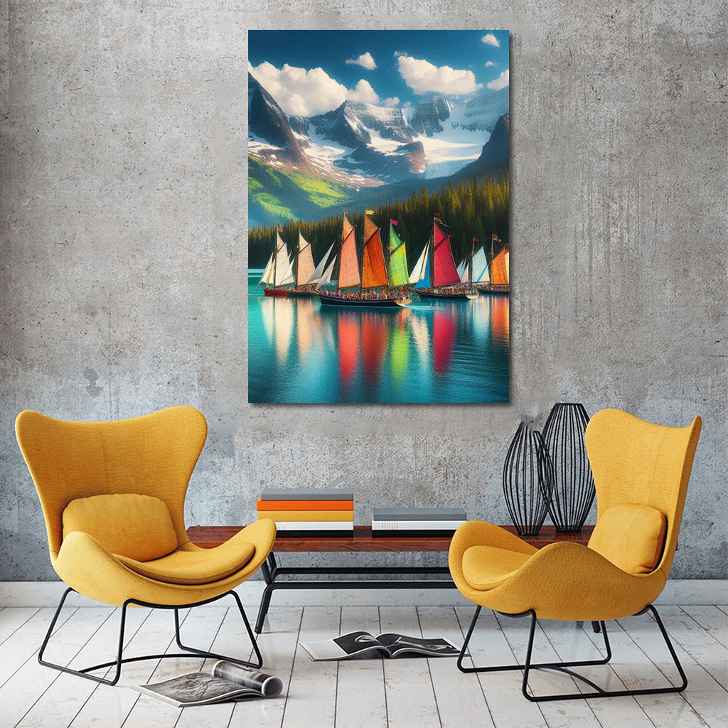 Coloured Schooners at the Majestic Mountains: Adventure in the Mountains