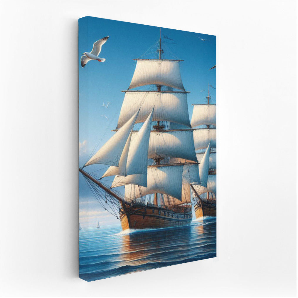 Sailboats on the Sea Surface: Schooners on the Water 3