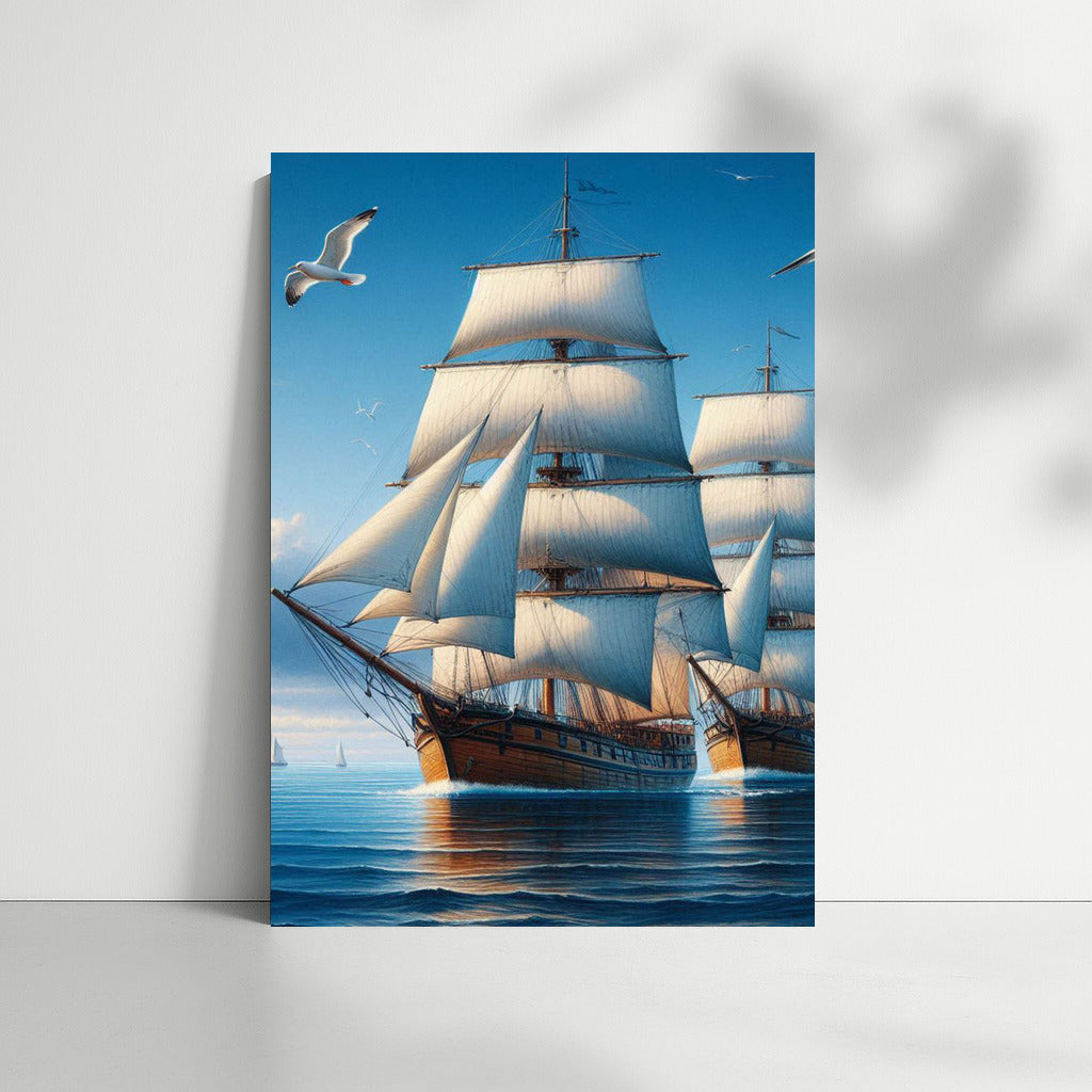 Sailboats on the Sea Surface: Schooners on the Water 3