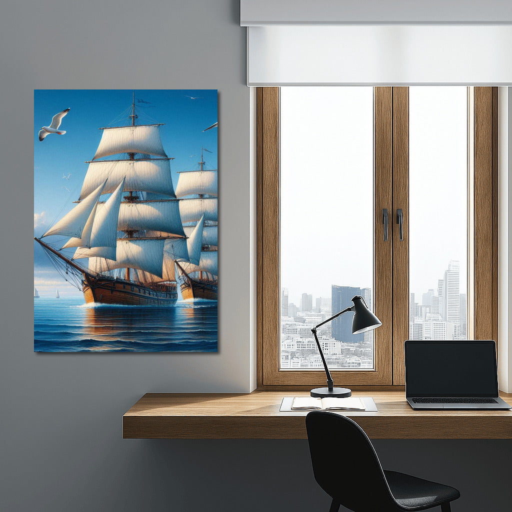 Sailboats on the Sea Surface: Schooners on the Water 3