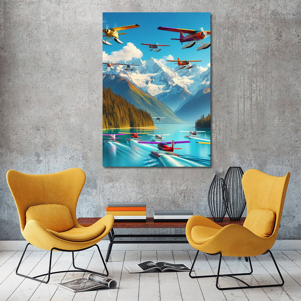 Seaplanes Over Mountain Peaks: An Aerial Adventure