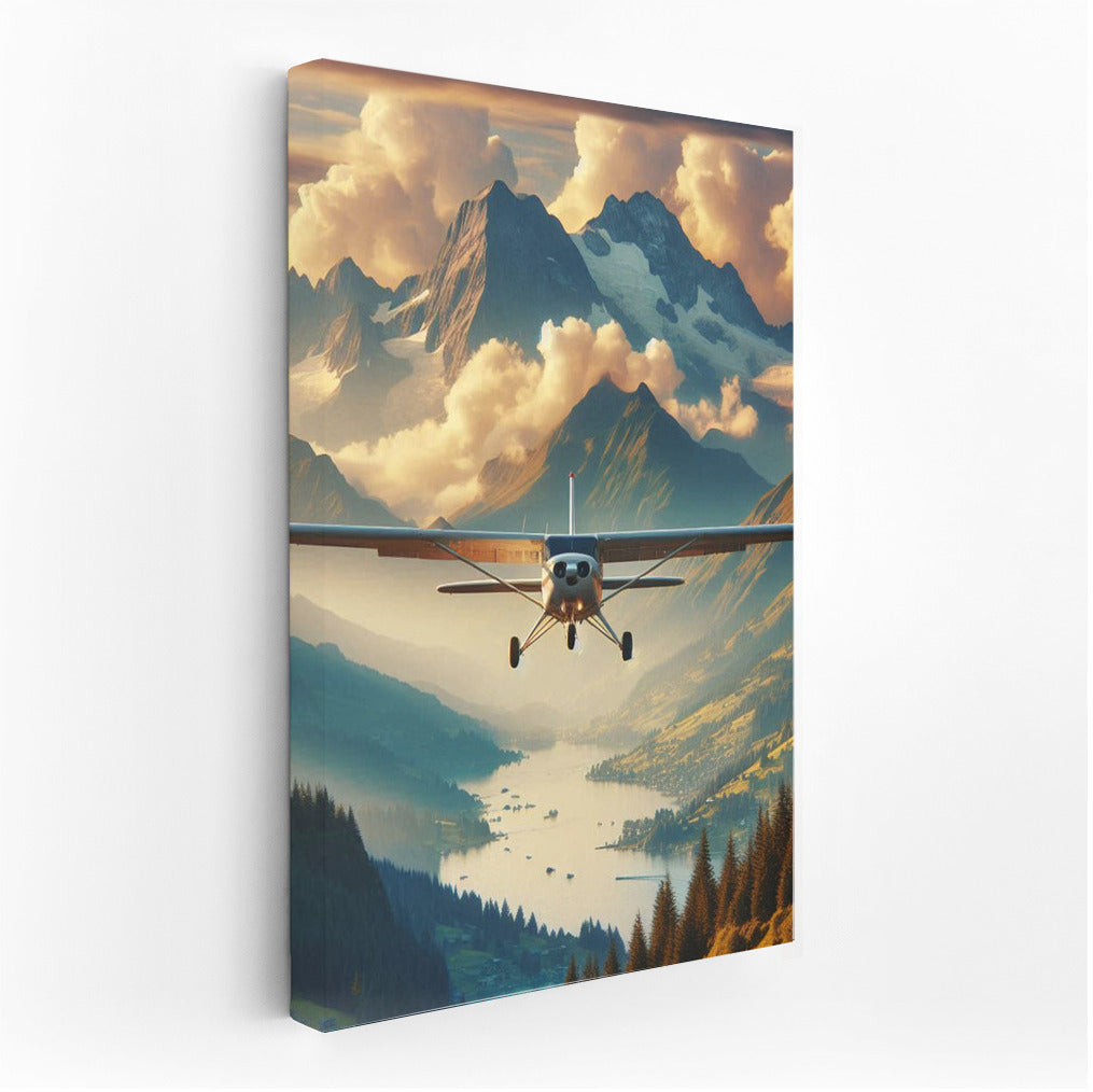Seaplane Flight Over the Majestic Mountains