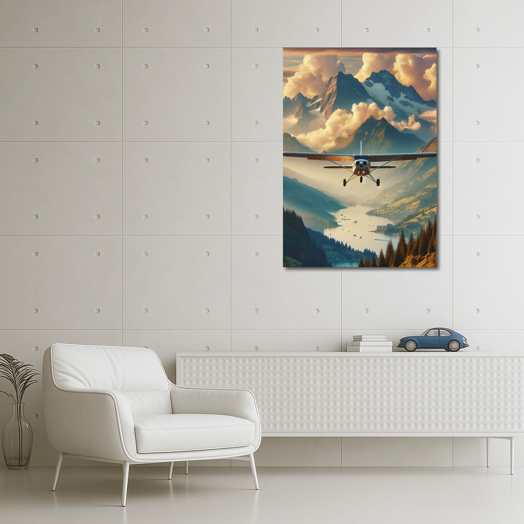 Seaplane Flight Over the Majestic Mountains