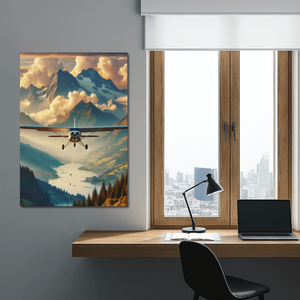 Seaplane Flight Over the Majestic Mountains