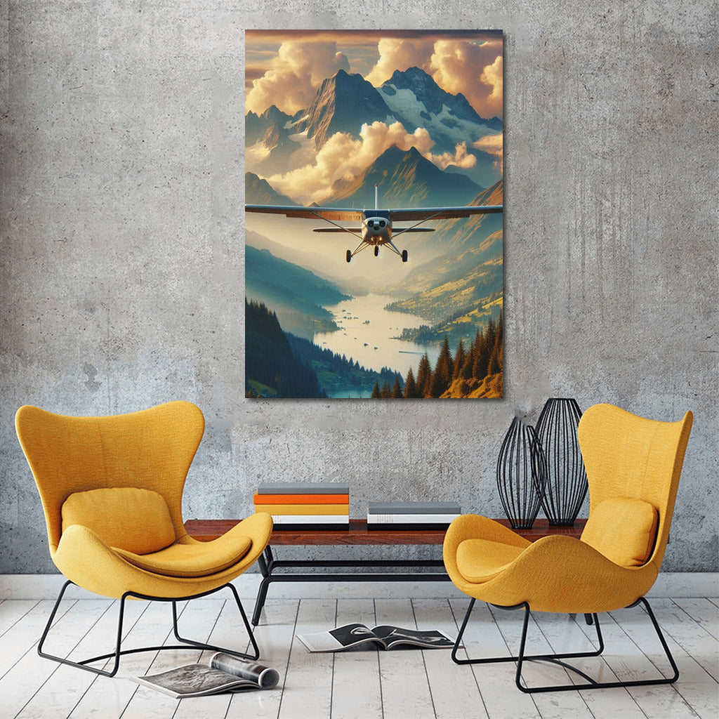 Seaplane Flight Over the Majestic Mountains