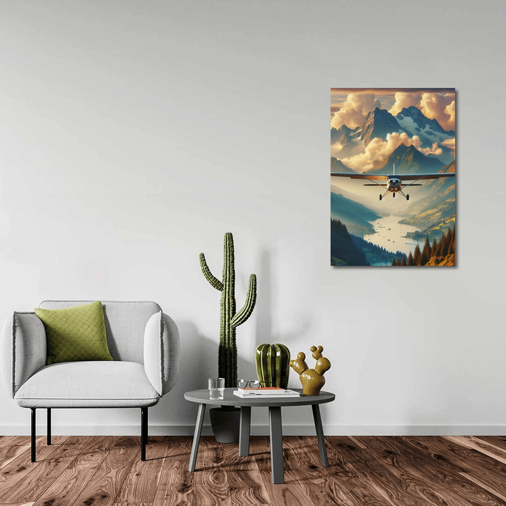 Seaplane Flight Over the Majestic Mountains