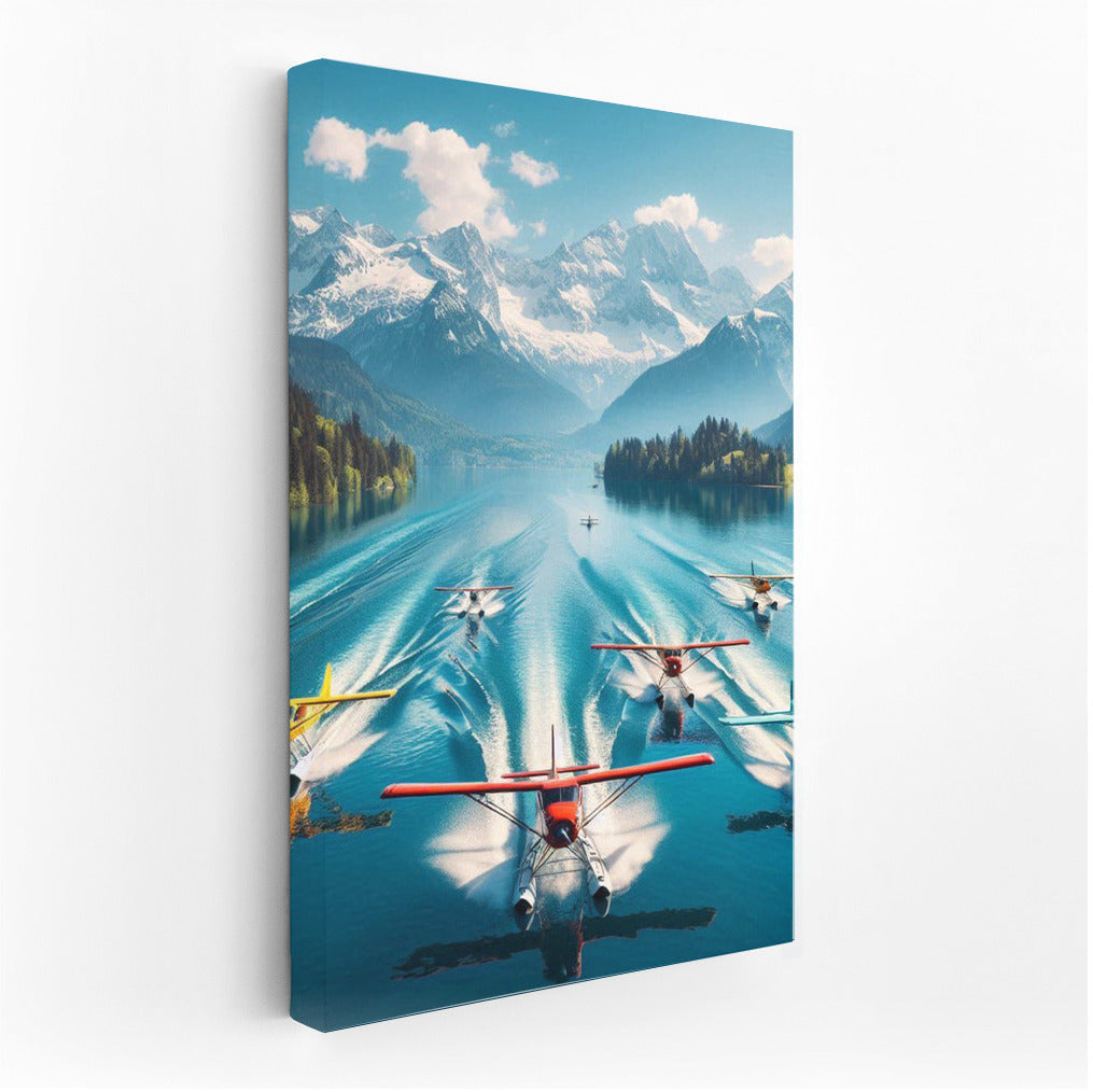 Seaplanes over Mirror Lake: The Majesty of the Mountain Landscape