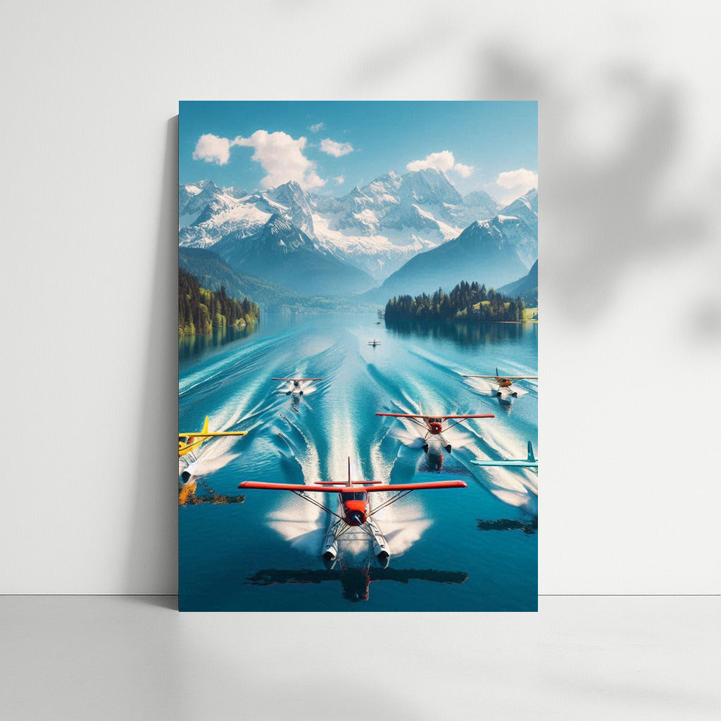 Seaplanes over Mirror Lake: The Majesty of the Mountain Landscape