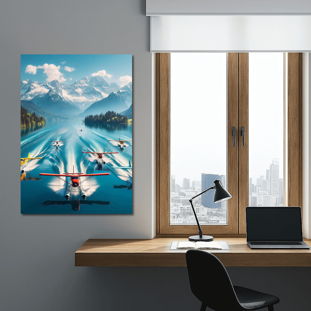 Seaplanes over Mirror Lake: The Majesty of the Mountain Landscape