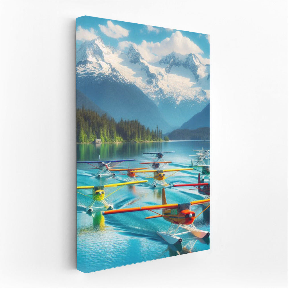 Seaplanes over Mountain Lake: Flight to the Summits