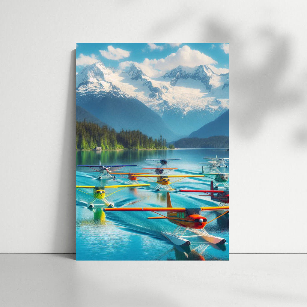 Seaplanes over Mountain Lake: Flight to the Summits