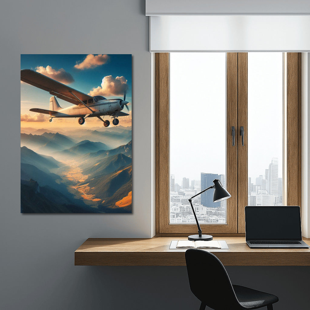 Freedom in the Clouds: Single Engine Airplane in Flight