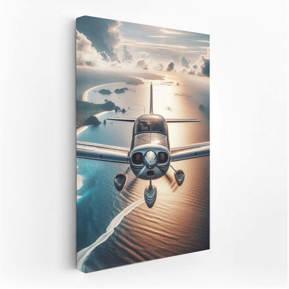 Lonely Flight: Airplane Over the Ocean