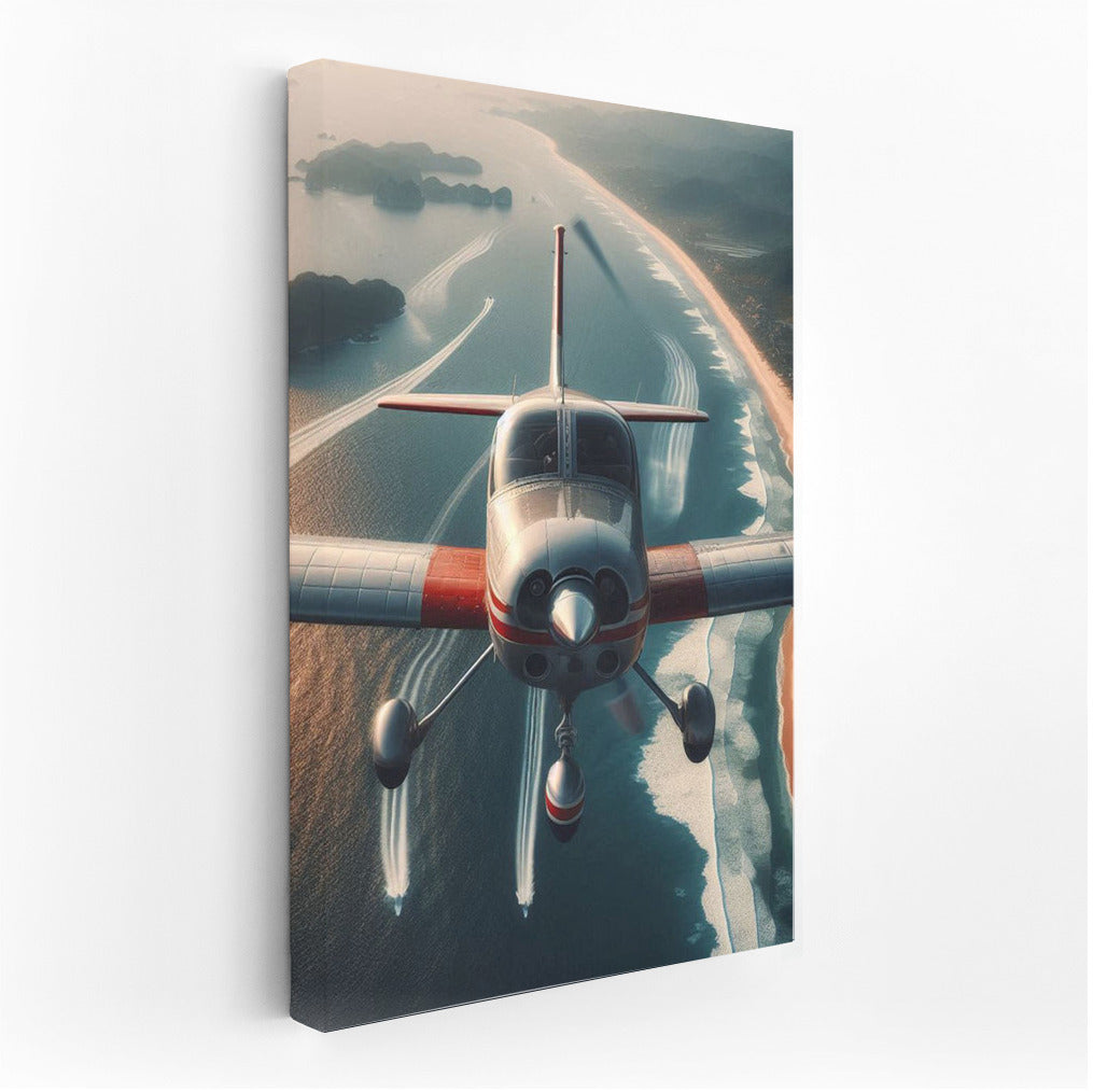 Ocean Flight: Single Engine Plane Over the Waves