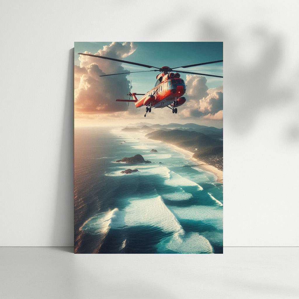 Helicopter Rescue Over Stormy Ocean: Inspiration and Adventure