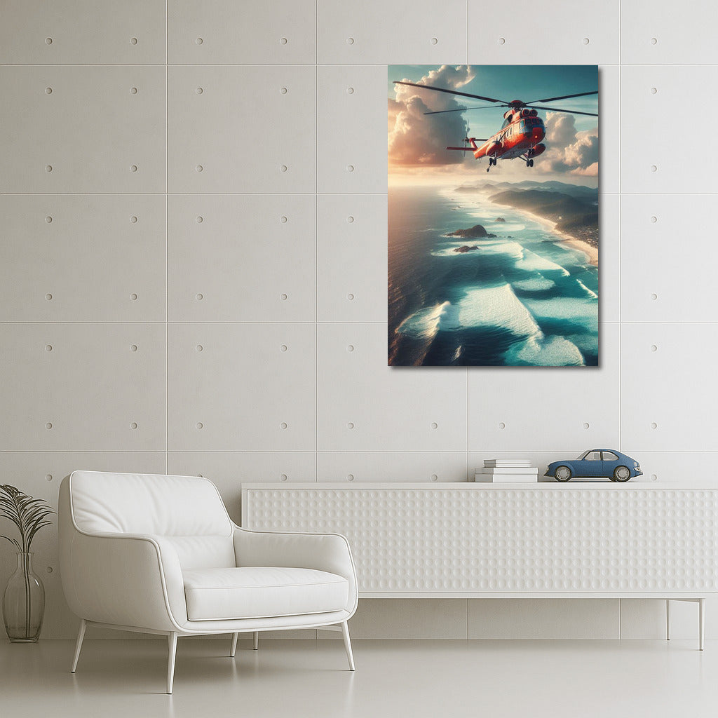 Helicopter Rescue Over Stormy Ocean: Inspiration and Adventure