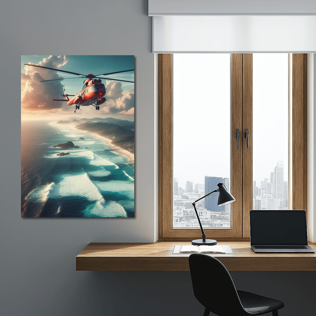 Helicopter Rescue Over Stormy Ocean: Inspiration and Adventure