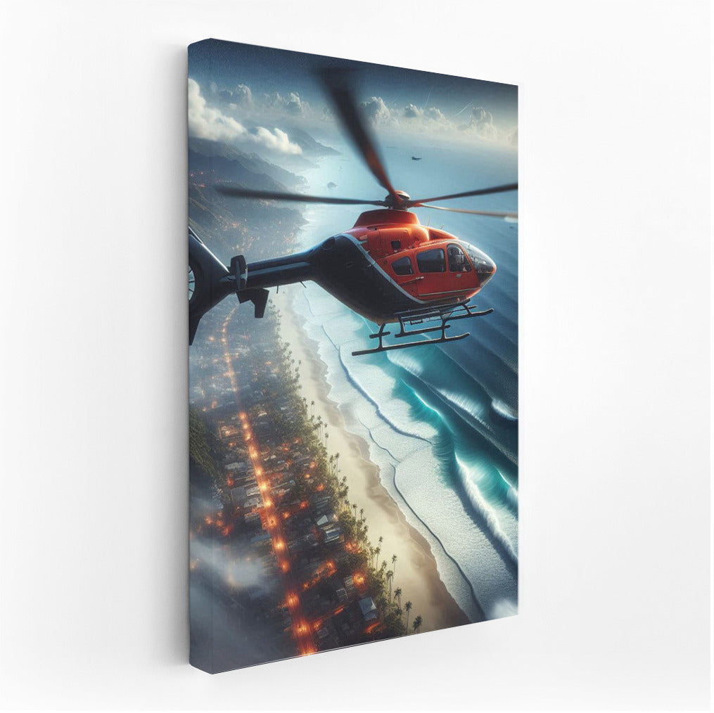 Scenic Ocean Helicopter Rescue: Coastal Adventure