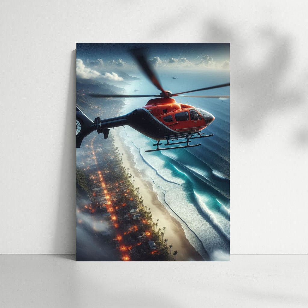 Scenic Ocean Helicopter Rescue: Coastal Adventure
