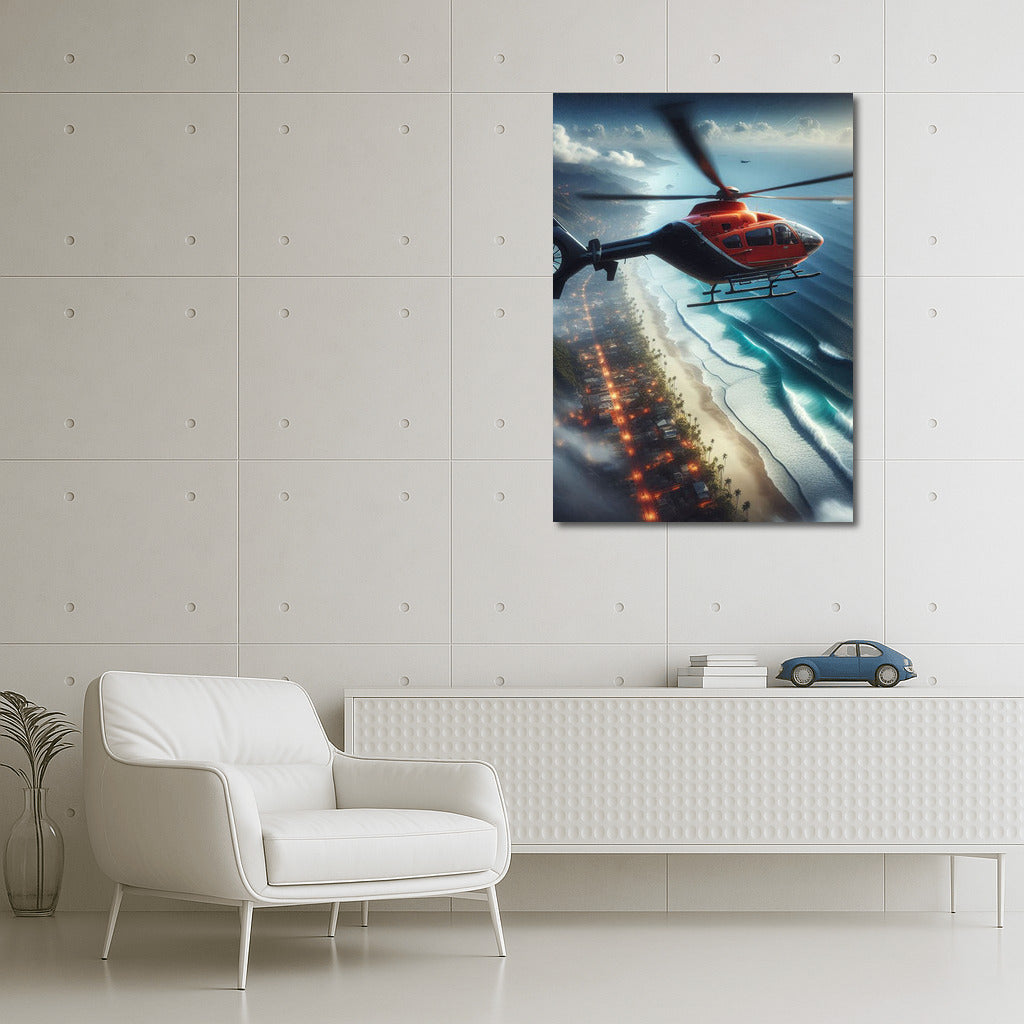 Scenic Ocean Helicopter Rescue: Coastal Adventure