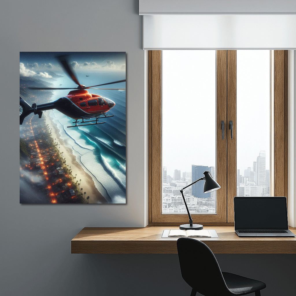 Scenic Ocean Helicopter Rescue: Coastal Adventure