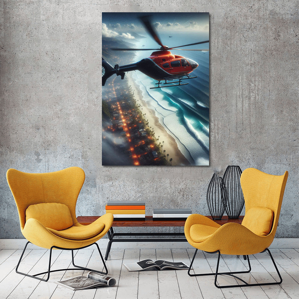 Scenic Ocean Helicopter Rescue: Coastal Adventure