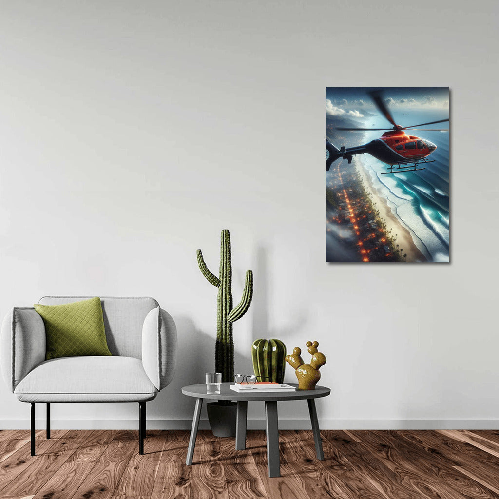 Scenic Ocean Helicopter Rescue: Coastal Adventure